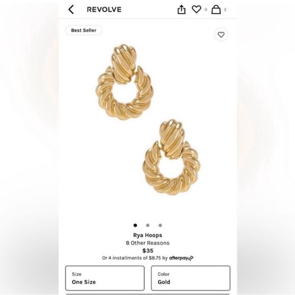 Rya hoop earrings in gold M84 - Picture 1 of 6